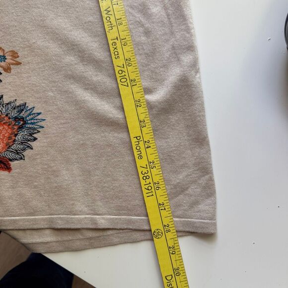 Chico's Tan Floral Lightweight Sweater, Size 8 - Picture 5 of 8